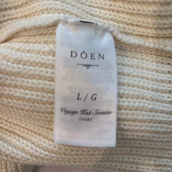 Doen Voyage Sweater NWT Cream Sailor Collar Cotton Wool Blend L - Picture 9 of 10